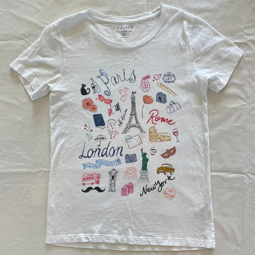 J Crew white XS slub collector tee